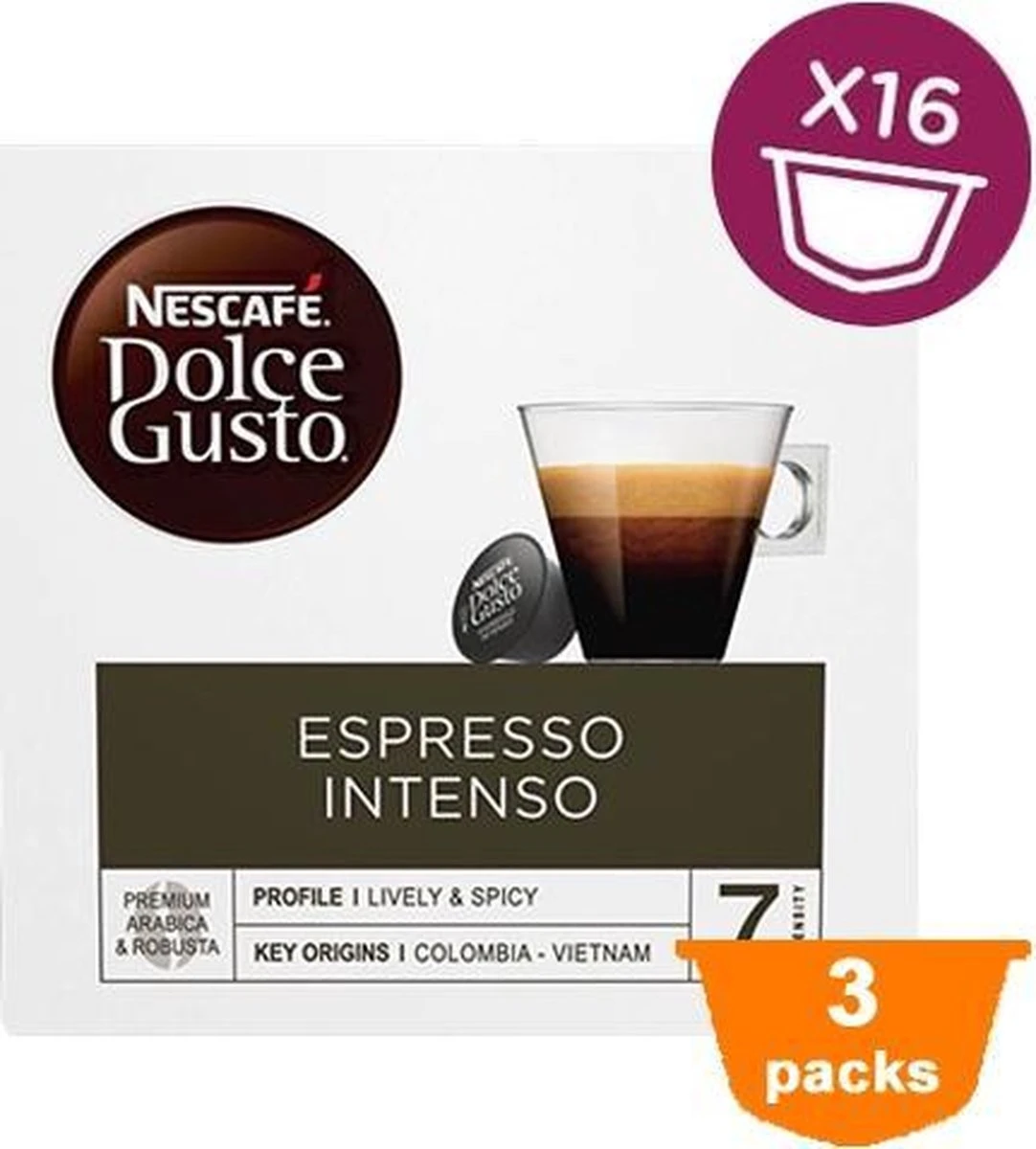 Nescafé Dolce Gusto Espresso Intenso Cups - 3 X 16 Stuks 5 Nescafé Dolce Gusto Espresso Intenso Cups - 3 X 16 Stuks - Afbeelding 3