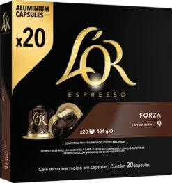 L'OR Espresso Forza Koffiecups - Intensiteit 9/12 - 10 X 20 Capsules 26 L'OR Espresso Forza Koffiecups - Intensiteit 9/12 - 10 X 20 Capsules -Koffiemelk Winkel 1129x1200 2