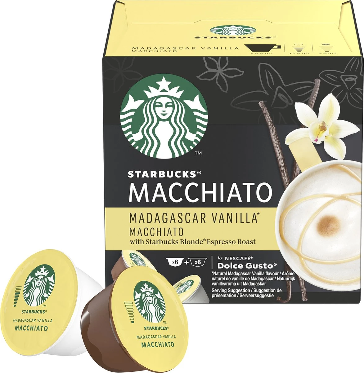 Starbucks By Dolce Gusto Capsules Madagascar Vanilla Macchiato- 3 Doosjes à 12 Koffiecups 4 Starbucks By Dolce Gusto Capsules Madagascar Vanilla Macchiato- 3 Doosjes à 12 Koffiecups - Afbeelding 2