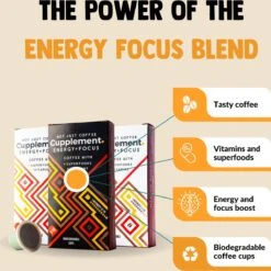 Cupplement Energy/Focus Blend Dark Roast Espresso - 10 Nespresso Koffiecups - Koffie Met Vitamines, Extra Cafeïne En Superfoods - Duurzame Biologische Afbreekbare Koffie Capsules -Koffiemelk Winkel 1198x1200 6