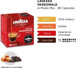 Lavazza A Modo Mio Passionale 36 Stuks -Koffiemelk Winkel 1200x1085