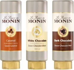 Monin Dessert Topping Dark Chocolate - 50 Cl -Koffiemelk Winkel 1200x1146