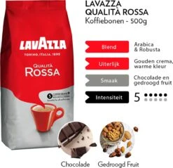 Lavazza Qualita Rossa Koffiebonen - 500g -Koffiemelk Winkel 1200x1162 1