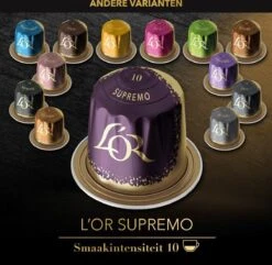 L'OR Espresso Supremo Koffiecups - Intensiteit 10/12 - 10 X 10 Capsules -Koffiemelk Winkel 1200x1173 3