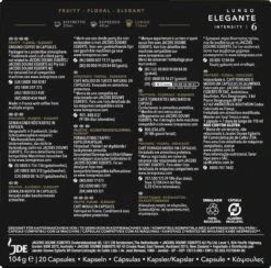 L'OR Lungo Elegante Koffiecups - Intensiteit 6/12 - 10 X 20 Capsules -Koffiemelk Winkel 1200x1186 6