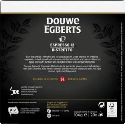 Douwe Egberts Espresso Ristretto (12) - 10 X 20 Koffiecups 11 Douwe Egberts Espresso Ristretto (12) - 10 X 20 Koffiecups -Koffiemelk Winkel 1200x1186 8