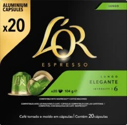 L'OR Lungo Elegante Koffiecups - Intensiteit 6/12 - 10 X 20 Capsules -Koffiemelk Winkel 1200x1187 5