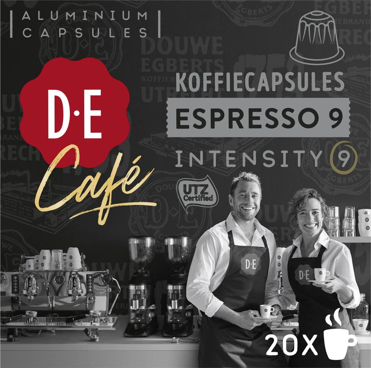 Douwe Egberts D.E Café Espresso Koffiecups - Intensiteit 9/12 - 10 X 20 Capsules 10 Douwe Egberts D.E Café Espresso Koffiecups - Intensiteit 9/12 - 10 X 20 Capsules - Afbeelding 8