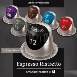 Douwe Egberts Espresso Ristretto (12) - 10 X 20 Koffiecups 12 Douwe Egberts Espresso Ristretto (12) - 10 X 20 Koffiecups -Koffiemelk Winkel 1200x1200 124