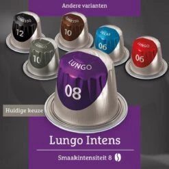 Douwe Egberts Lungo Intens Koffiecups - Intensiteit 8/12 - 10 X 10 Capsules -Koffiemelk Winkel 1200x1200 5