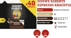 Douwe Egberts Espresso Krachtig (10) - 5 X 40 Koffiecups 16 Douwe Egberts Espresso Krachtig (10) - 5 X 40 Koffiecups -Koffiemelk Winkel 1200x653