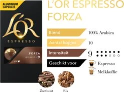L'OR Espresso Forza Koffiecups - Intensiteit 9/12 - 10 X 10 Capsules -Koffiemelk Winkel 1200x894 1
