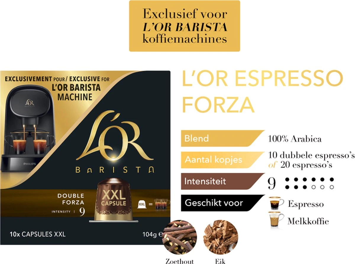 L'OR BARISTA XXL Forza (9) - 5 X 10 Koffiecups 7 L'OR BARISTA XXL Forza (9) - 5 X 10 Koffiecups - Afbeelding 5