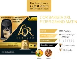 L'OR BARISTA XXL Filter Grand Matin (5) - 5 X 10 Koffiecups -Koffiemelk Winkel 1200x913