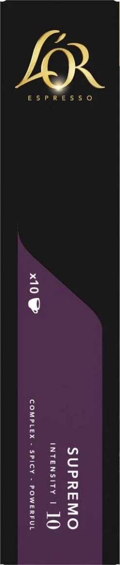 L'OR Espresso Supremo Koffiecups - Intensiteit 10/12 - 10 X 10 Capsules -Koffiemelk Winkel 255x1200 5