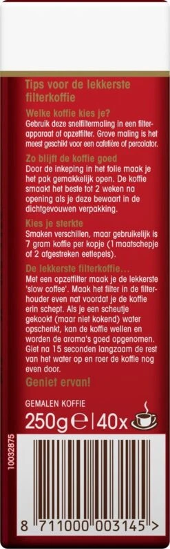 Douwe Egberts Aroma Rood Filterkoffie - 24 X 250 Gram -Koffiemelk Winkel 373x1200