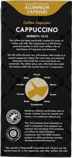 Gran Maestro Italiano - Cappuccino - Koffiecups - Nespresso Compatibel Capsules - Intense Smaak - 6 X 20 Cups -Koffiemelk Winkel 546x1200