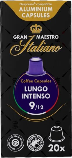 Gran Maestro Italiano - Lungo Intenso - Koffiecups - Nespresso Compatibel Capsules - Krachtige Smaak - 6 X 20 Cups 11 Gran Maestro Italiano - Lungo Intenso - Koffiecups - Nespresso Compatibel Capsules - Krachtige Smaak - 6 X 20 Cups -Koffiemelk Winkel 552x1200