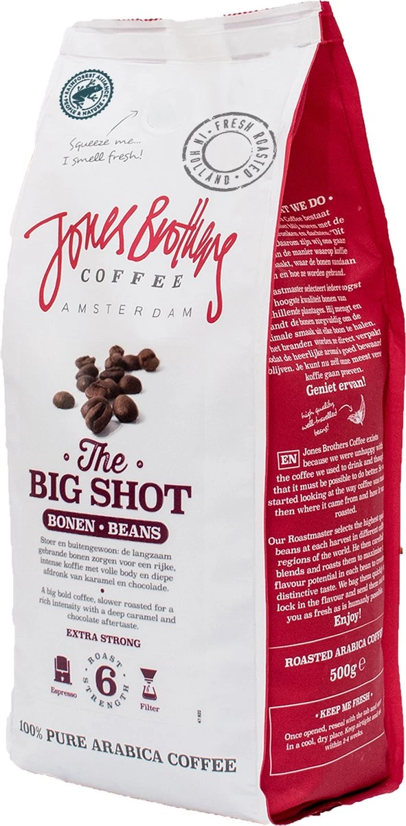 Jones Brothers Coffee The Big Shot Koffiebonen - 6 X 500 Gram 7 Jones Brothers Coffee The Big Shot Koffiebonen - 6 X 500 Gram - Afbeelding 5