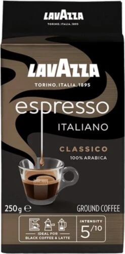 Lavazza Espresso Italiano Classico Gemalen / Filterkoffie - 8 X 250 Gram -Koffiemelk Winkel 592x1200 1
