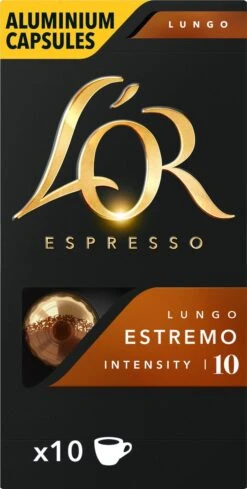 L'OR Lungo Estremo Koffiecups - Intensiteit 10/12 - 10 X 10 Capsules -Koffiemelk Winkel 606x1200 4