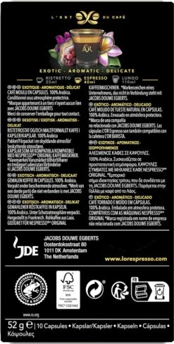 L'OR Espresso Limited Creations Laos Bolaven Koffiecups - Intensiteit 7/12 - 10 X 10 Capsules -Koffiemelk Winkel 607x1200 10