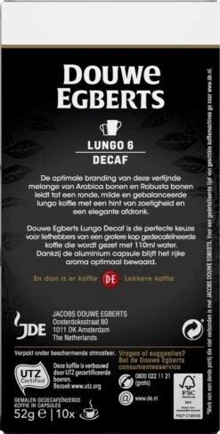 Douwe Egberts Lungo Decaf Koffiecups - Intensiteit 6/12 - 10 X 10 Capsules 14 Douwe Egberts Lungo Decaf Koffiecups - Intensiteit 6/12 - 10 X 10 Capsules -Koffiemelk Winkel 607x1200 3