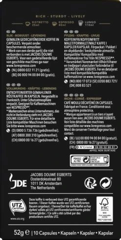 L'OR Espresso Ristretto Decaffeinato - Intensiteit 9/12 - 10 X 10 Capsules -Koffiemelk Winkel 607x1200 6