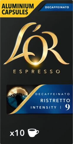 L'OR Espresso Ristretto Decaffeinato - Intensiteit 9/12 - 10 X 10 Capsules -Koffiemelk Winkel 607x1200 7