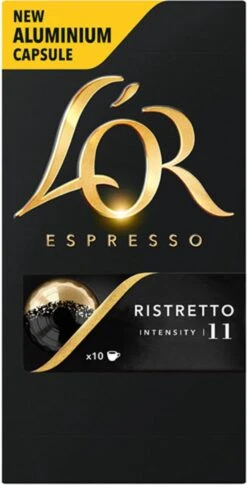 L'OR Espresso Ristretto (11) - 10 X 10 Koffiecups -Koffiemelk Winkel 611x1200