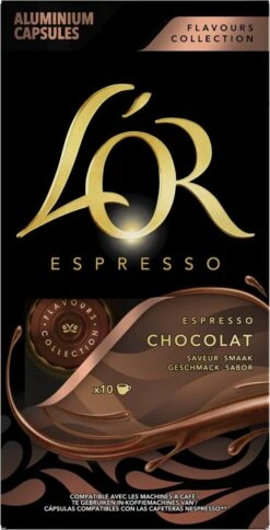 L'OR Espresso Chocolat Koffiecups - 10 X 10 Capsules -Koffiemelk Winkel 612x1200 1