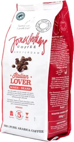 Jones Brothers Coffee Koffiebonen Italian Lover – 6 X 500 Gram 13 Jones Brothers Coffee Koffiebonen Italian Lover – 6 X 500 Gram -Koffiemelk Winkel 627x1200 2