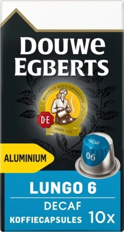 Douwe Egberts Lungo Decaf Koffiecups - Intensiteit 6/12 - 10 X 10 Capsules 20 Douwe Egberts Lungo Decaf Koffiecups - Intensiteit 6/12 - 10 X 10 Capsules -Koffiemelk Winkel 643x1200 1