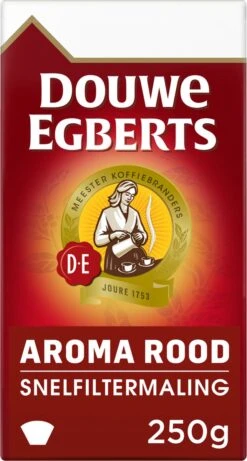Douwe Egberts Aroma Rood Filterkoffie - 24 X 250 Gram -Koffiemelk Winkel 643x1200 4