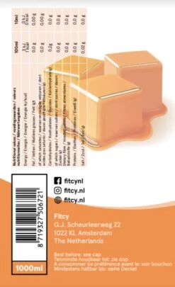 Fitcy | Koffiesiroop | Karamel | Barista Syrup | Zero | Vegan | Vetvrij | Suikervrij | Keto-vriendelijk | Koffie | Siroop| MET DOSEERPOMP | 1L -Koffiemelk Winkel 732x1200 1