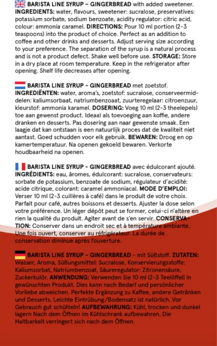 Fitcy | Koffiesiroop | Gingerbread | Barista Syrup | Zero | Vegan | Vetvrij | Suikervrij | Keto-vriendelijk | Koffie | Siroop | MET DOSEERPOMP | 1L 6 Fitcy | Koffiesiroop | Gingerbread | Barista Syrup | Zero | Vegan | Vetvrij | Suikervrij | Keto-vriendelijk | Koffie | Siroop | MET DOSEERPOMP | 1L - Afbeelding 4