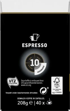 Douwe Egberts Espresso Krachtig (10) - 5 X 40 Koffiecups 20 Douwe Egberts Espresso Krachtig (10) - 5 X 40 Koffiecups -Koffiemelk Winkel 765x1200
