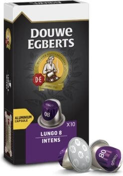 Douwe Egberts Lungo Intens Koffiecups - Intensiteit 8/12 - 10 X 10 Capsules -Koffiemelk Winkel 837x1200