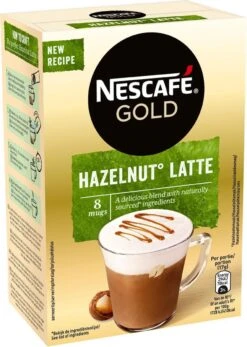 Nescafé Gold Hazelnoot Latte Oploskoffie - 6 Doosjes à 8 Zakjes -Koffiemelk Winkel 855x1200
