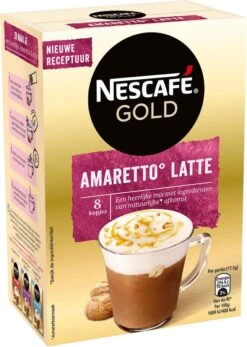 Nescafé Gold Amaretto Latte Oploskoffie - 6 Doosjes à 8 Zakjes -Koffiemelk Winkel 855x1200 4