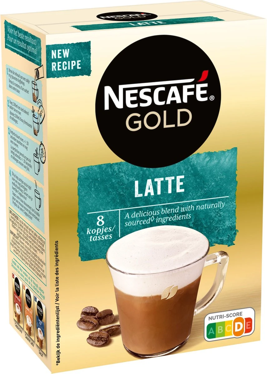 Nescafé Gold Latte Macchiato Oploskoffie - 6 Doosjes à 8 Zakjes 7 Nescafé Gold Latte Macchiato Oploskoffie - 6 Doosjes à 8 Zakjes - Afbeelding 5