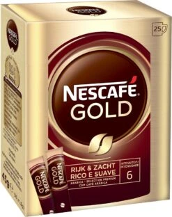 Nescafé Gold Oploskoffie - 6 Doosjes à 25 Zakjes -Koffiemelk Winkel 949x1200