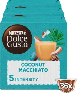 Nescafé Dolce Gusto Coconut Macchiato Capsules - Vegan Koffie - 36 Koffiecups -Koffiemelk Winkel 991x1200 1