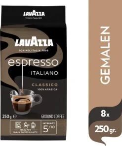 Lavazza Espresso Italiano Classico Gemalen / Filterkoffie - 8 X 250 Gram -Koffiemelk Winkel 998x1200
